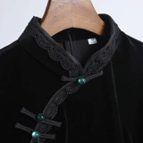 Демисезонное ретро элегантное черное бархатное ципао, 2021 года, китайский стиль