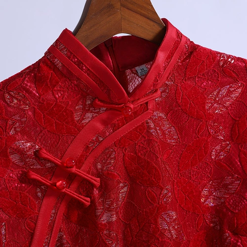 Ципао для невесты, свадебное платье, ретро демисезонное кружевное вечернее платье, 2020 года