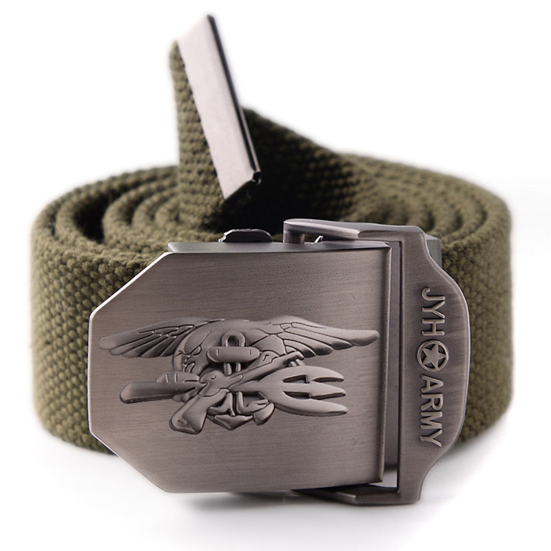 Military field line sports casual pants with woven canvas belt Fashion military style tactical army fan wear-resistant tooling belt