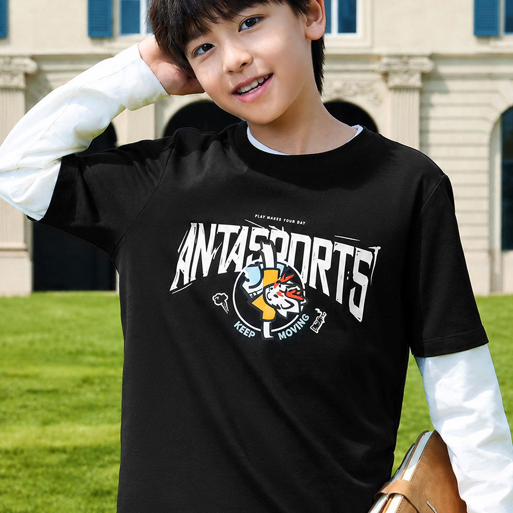 安踏儿童长袖T恤长T户外运动速干男童短袖2026春秋新款青少年童装 — 30