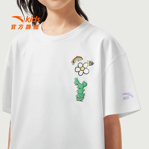 Детская летняя белая дышащая футболка с коротким рукавом, короткий рукав, круглый воротник