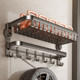 Suction Cup Towel Rack, Strong and No-Drill, Bathroom Towel Rack, Wall-Mounted Storage Rack, Integrated Bathroom Mesh Basket Shelf