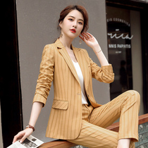 Casual striped blazer women spring and autumn 2021 New Korean fashion temperament slim professional small suit suit suit