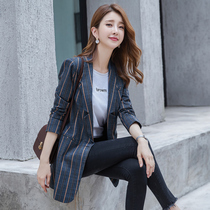 High-end trench coat coat Womens Small man 2021 Spring and Autumn new leisure wild slim long suit coat Korean version