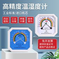 Thermohygrometer pharmacy special high precision industrial laboratory temperature and humidity meter warehouse dry humidity greenhouse Indoor