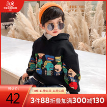 Mi Xiguo brand Mi Xi Guo childrens clothing boy clothes plus velvet thickened 2021 autumn and winter new childrens tide ocean gas protection