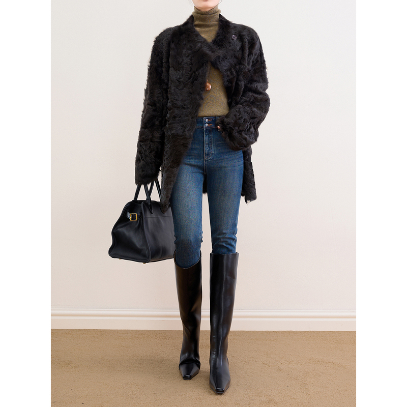 Lassen【Comic Leg Pants】Four-Way Stretch Retro Skinny Jeans for Women, Slim Fit Leggings Bootcut Pants
