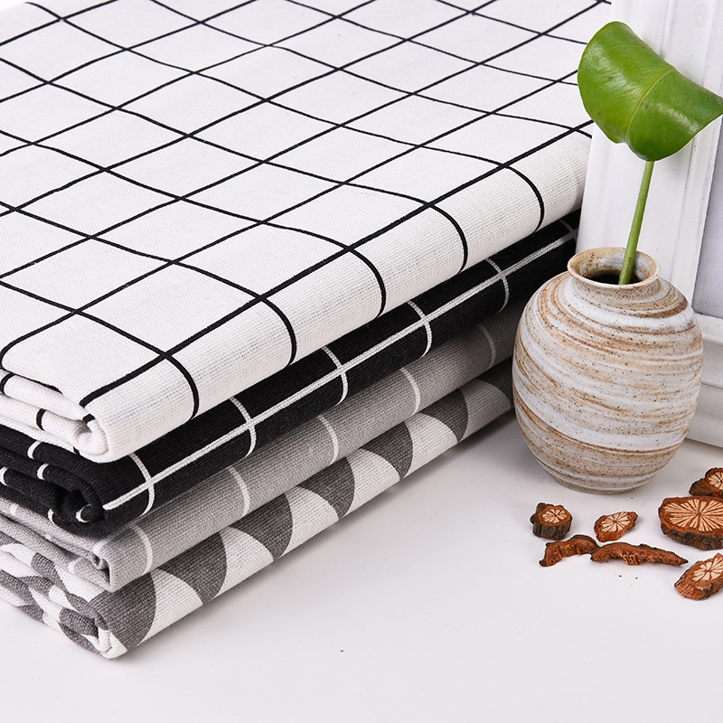 Cotton and linen cloth black and white plaid cloth background cloth ins wind net red tablecloth cloth girl heart curtain sand release