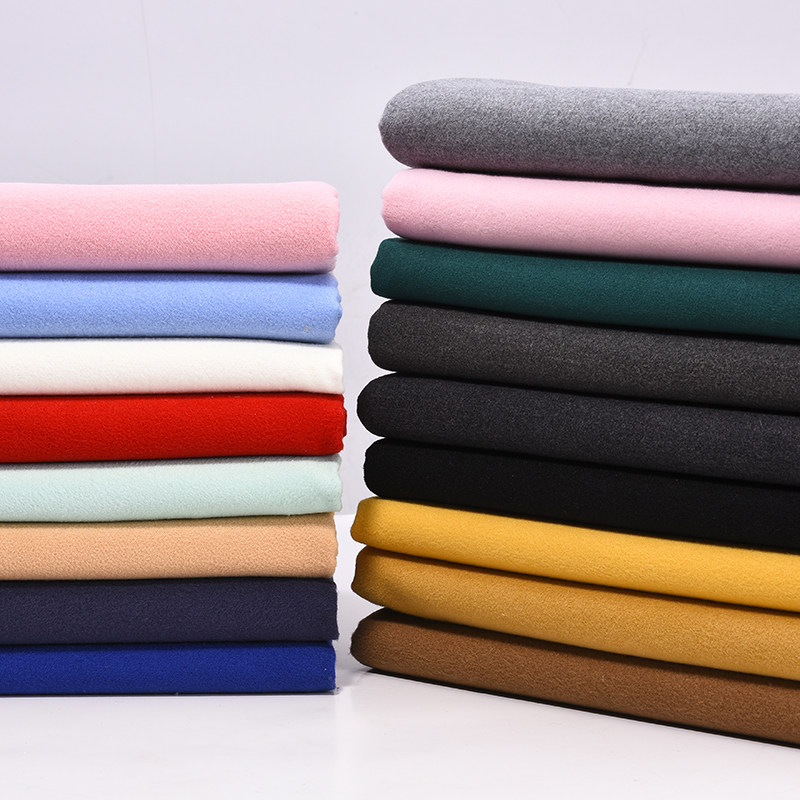 Autumn-winter thickened double face single-face grinding wool wool fabric with pure colour imitation wool fabric clothing DIY big coat fabric