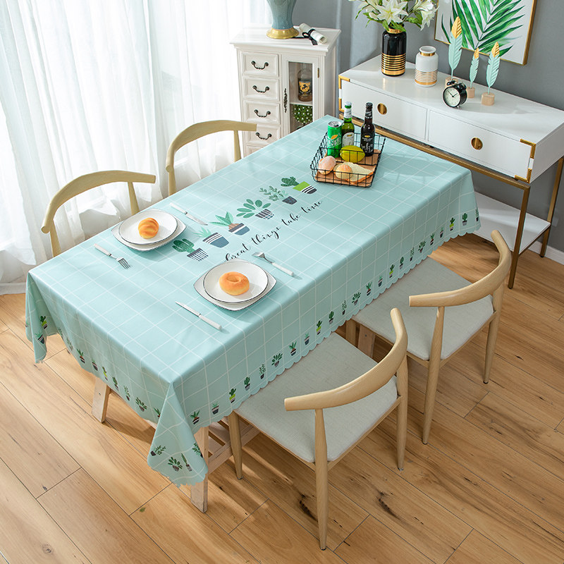 Table cloth waterproof and burn-proof oil-free table cushion net red table cloth pvc tea table cushion rectangular desk ins students