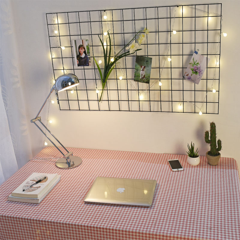 Net Red Plaid Cloth Cotton Linen Fabrics Princess Wind Powder Red Girl Hearts Bedroom Room Decorated Suit Sloth Decorative cloth