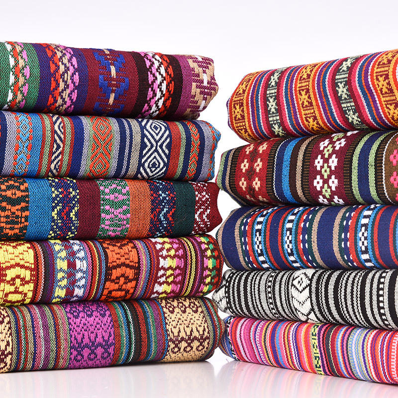 Yunnan Lijiang ethnic fabric cotton linen pillow hotel bar cafe tablecloth curtain decorative fabric