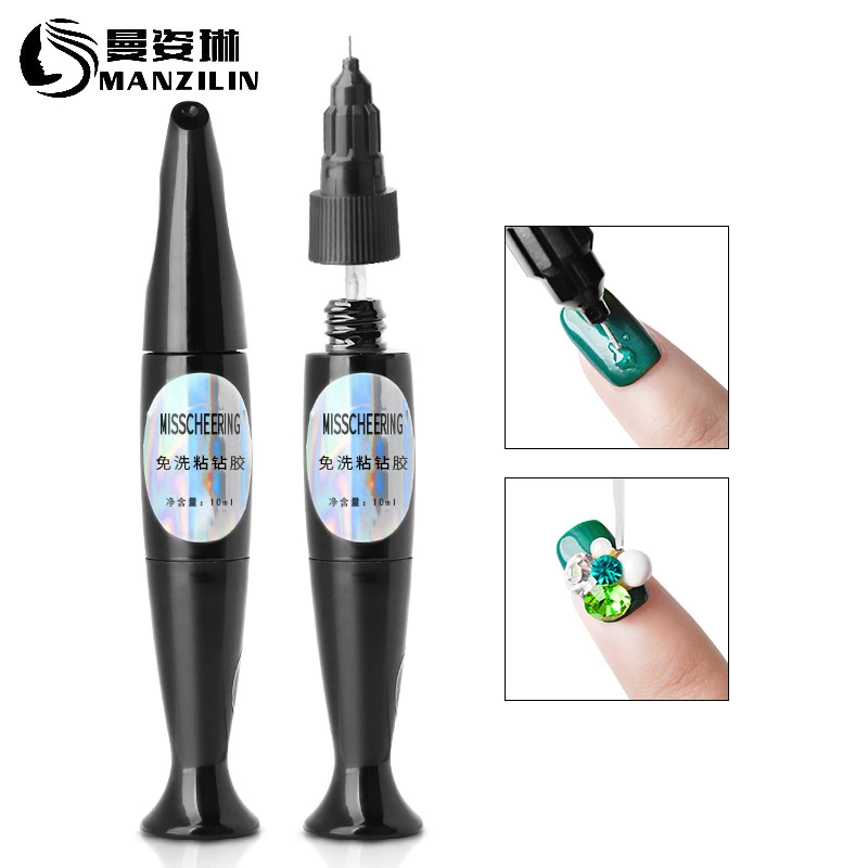 Dụng cụ làm móng 10ML Keo dùng một lần Keo điền bút Pin lỗ Đầu điểm Keo siêu bền Không rửa Keo Keo dính mạnh - Công cụ Nail