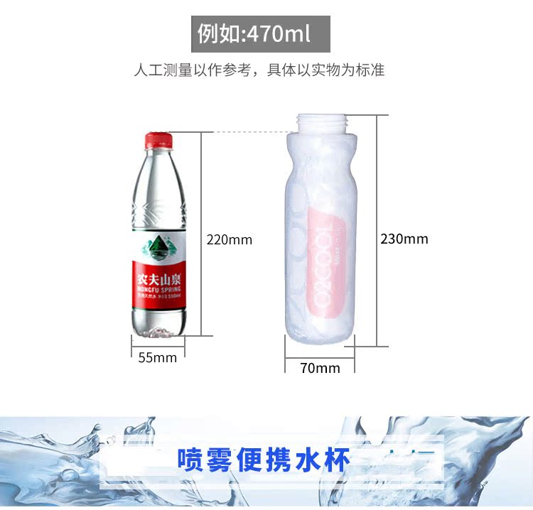 [Chính hãng] Hoa Kỳ bình xịt thể thao chống vỡ chai thể thao O2COOL không giữ lạnh 710ml bình nước tập gym