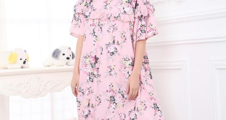 Mùa hè phụ nữ lỏng lẻo kích thước lớn ngắn- tay nightdress chất béo mm200 kg phụ nữ mang thai tăng chất béo bông bông nhà đồ ngủ