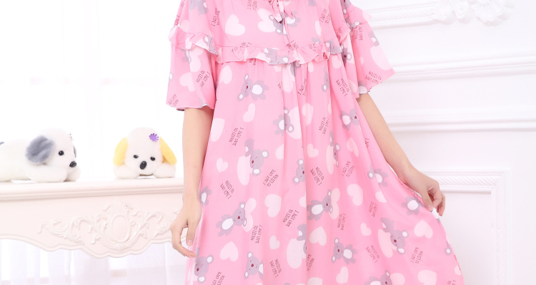 Mùa hè phụ nữ lỏng lẻo kích thước lớn ngắn- tay nightdress chất béo mm200 kg phụ nữ mang thai tăng chất béo bông bông nhà đồ ngủ