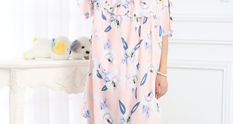 Mùa hè phụ nữ lỏng lẻo kích thước lớn ngắn- tay nightdress chất béo mm200 kg phụ nữ mang thai tăng chất béo bông bông nhà đồ ngủ