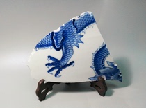 Qing Dynasty Qianlong official kiln blue and white dragon cylinder dragon claws strong strong dragon pattern glutinous rice tire porcelain pieces