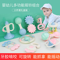 Baby Tooth Glue Hand Rocking Bell Infant Rocking Bell Kit Newborn Gift Box 0-3-6 months Gripping Puzzle Toy 8