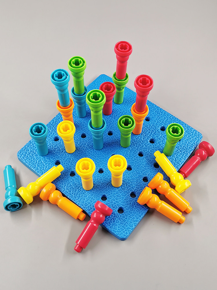 lauri small nail board mushroom nail big J small D recommended baby fine motor training puzzle pulling and inserting nails toy 1