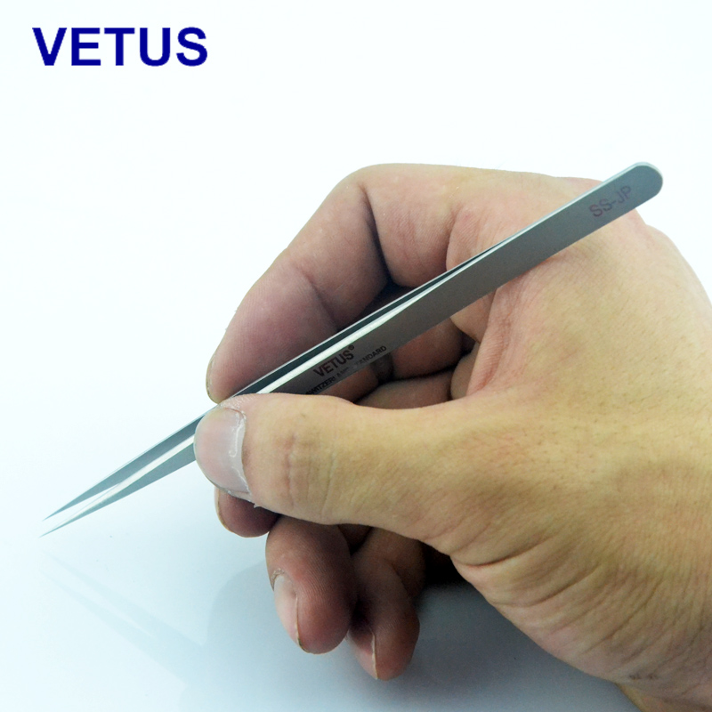VETUS tweezers High precision fine stainless steel pointed tweezers Acid-resistant anti-magnetic tweezers SS-JP