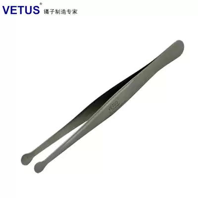 VETUS tweezers High-precision anti-magnetic and acid-resistant stainless steel large round head tweezers Stamp tweezers 33A-SA