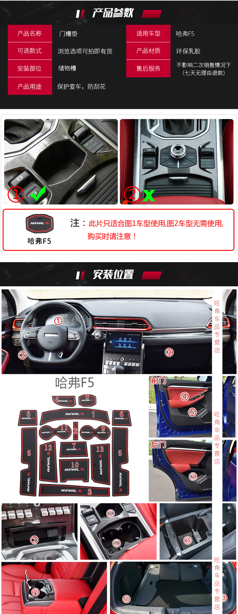 Haval F5 cửa máng pad lưu trữ mat nước coaster Harvard F7 sửa đổi trang trí nội thất đặc biệt cung cấp lưu trữ mat - Ô tô nội thất Accesseries đồ chơi trang trí xe hơi