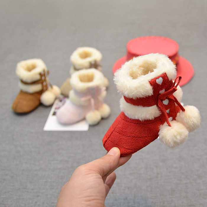 0-1-year-old baby snowy boots winter 0-6 months Soft bottom male and female baby schoolboy walking cotton shoes 6-12 months in front of shoes