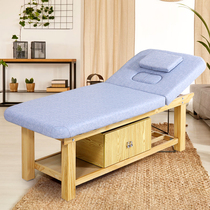 High-grade solid wood beauty bed beauty salon special multifunctional body therapy bed with hole tattoo embroidery massage bed