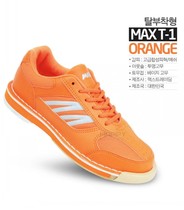 Korean MAX brand Kangaroo T-1 series bowling shoes fluorescent orange style with interchangeable soles for left and right hands