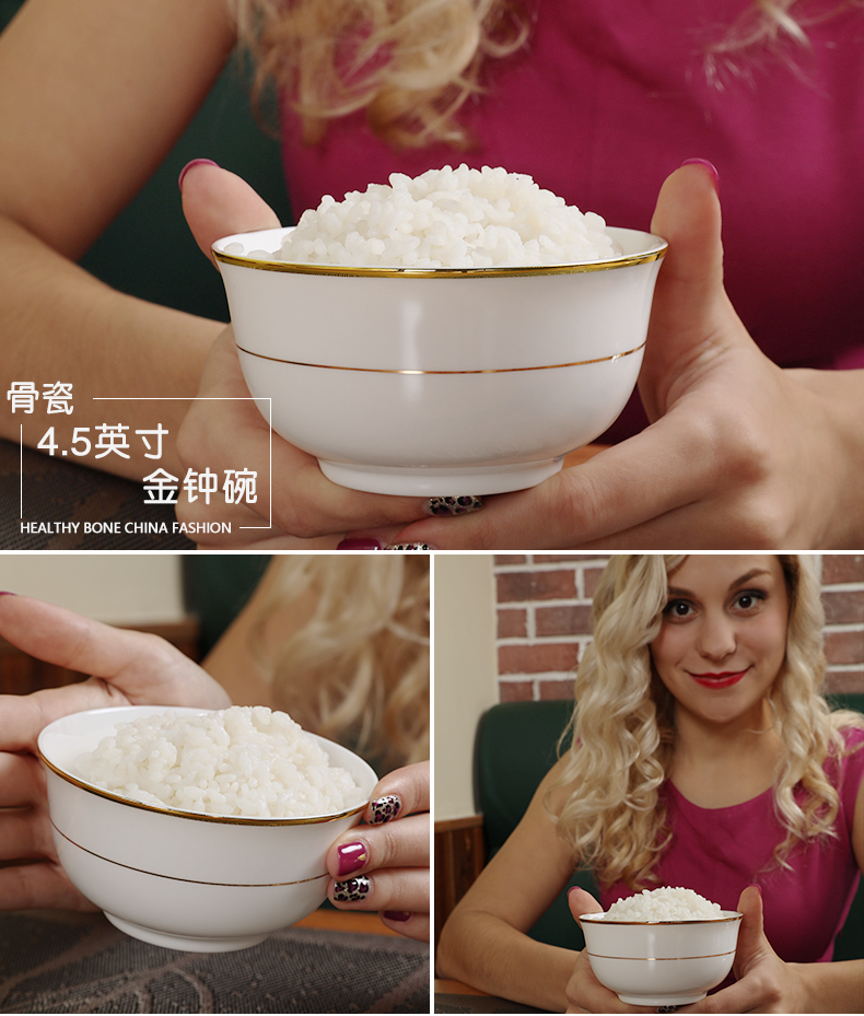 Vàng cạnh xương sứ bát bộ khách sạn cao cấp Bộ bàn ăn sáng tạo châu Âu Bộ bàn khách sạn 8 món tùy chỉnh bộ - Đồ ăn tối khay đựng đồ ăn