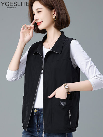 薄款马甲女春秋款时尚外搭背心2025新款中年妈妈宽松休闲短款马夹