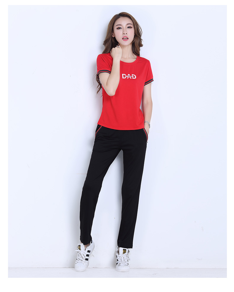 Bilic 2019 hè giản dị phù hợp với thời trang Bộ đồ thể thao Hàn Quốc nữ mùa hè tay ngắn thể thao hai bộ thủy triều - Thể thao sau bộ quần áo thể thao nữ
