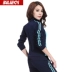 Bộ đồ thể thao mùa xuân của Bilic nữ thời trang Hàn Quốc cổ áo phụ nữ trung niên thể thao giản dị hai mảnh mùa xuân và mùa thu - Thể thao sau