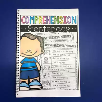 cvc reading comprehension training see picture selection sentences English exercise book primary school children enlightenment teaching aids