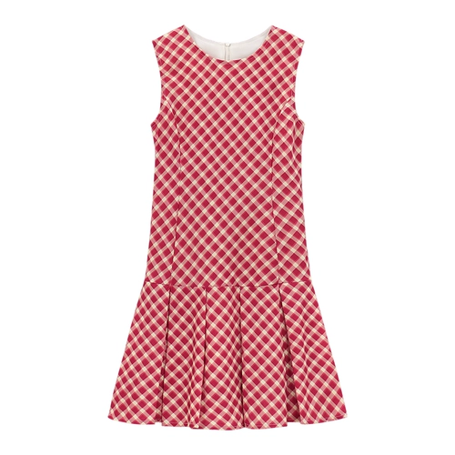 Красное цветное летнее платье-комбинация, приталенная юбка, мини-юбка, плиссированная юбка, А-силуэт