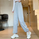 White sports pants women's 2022 new trendy spring and autumn spring casual pants are thin and versatile loose-fitting sweatpants
