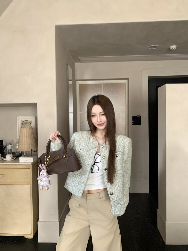 Короткое шерстяное пальто, осенняя куртка, лонгслив, в стиле Шанель, изысканный стиль, оверсайз для возраста 