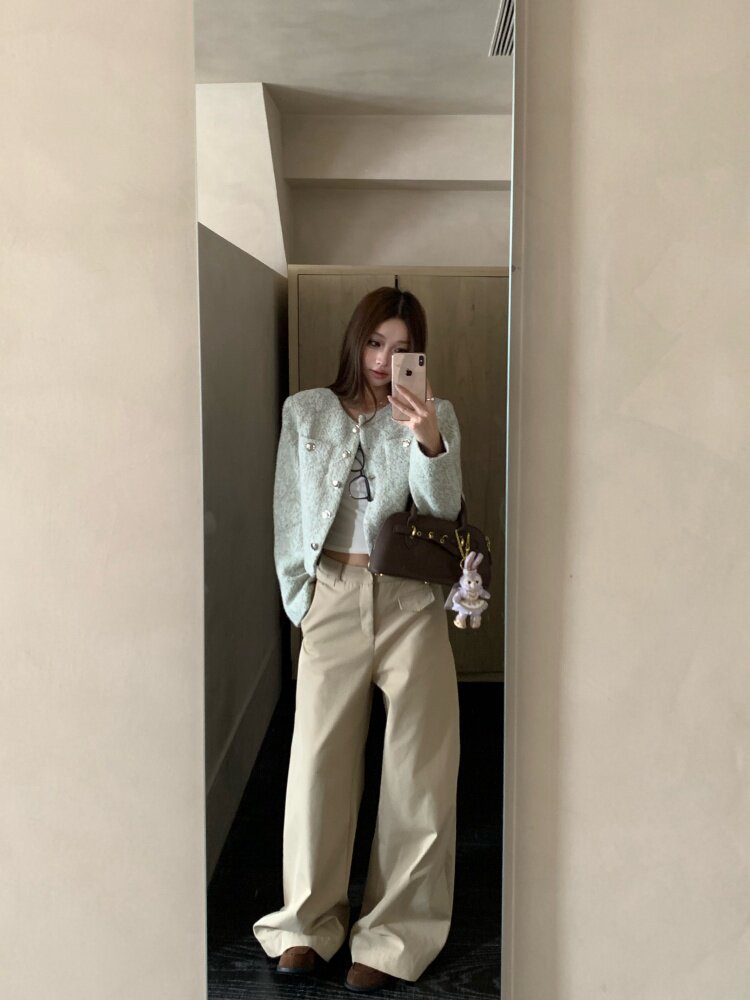 Короткое шерстяное пальто, осенняя куртка, лонгслив, в стиле Шанель, изысканный стиль, оверсайз для возраста 