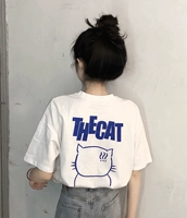 Белая спина синяя кошка