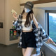 Lazy BF wind polo collar plaid shirt jacket summer new fashion loose mid-length sun protection top women's clothing