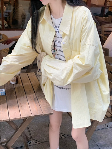 Синяя осенняя дизайнерская рубашка, лонгслив, куртка, оверсайз, защита от солнца