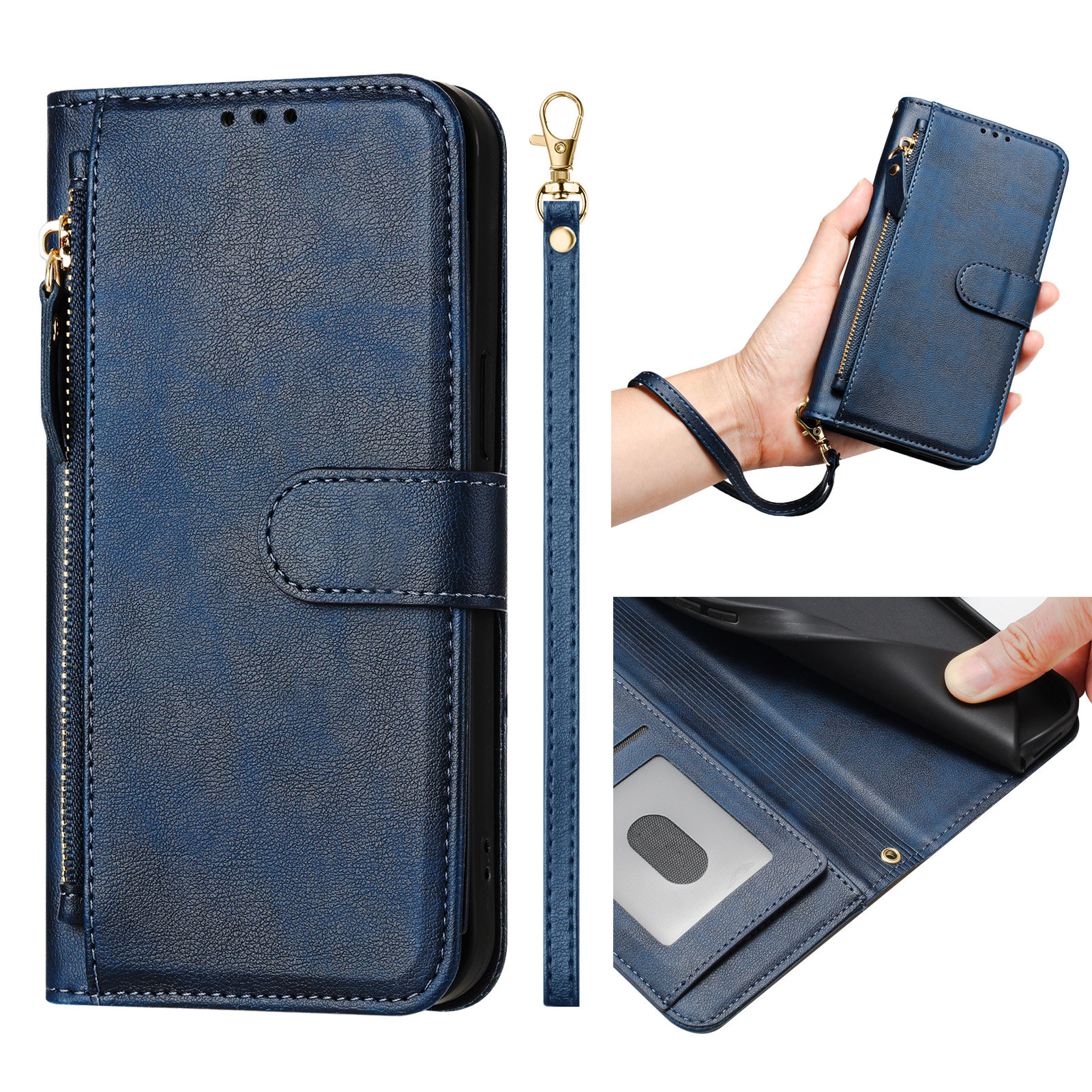 Zipper Wallet Flip Leather 12 Phone Case
