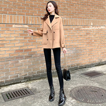 Short coat women Spring and Autumn Joker 2021 New loose slim small fashion large size woolen coat women