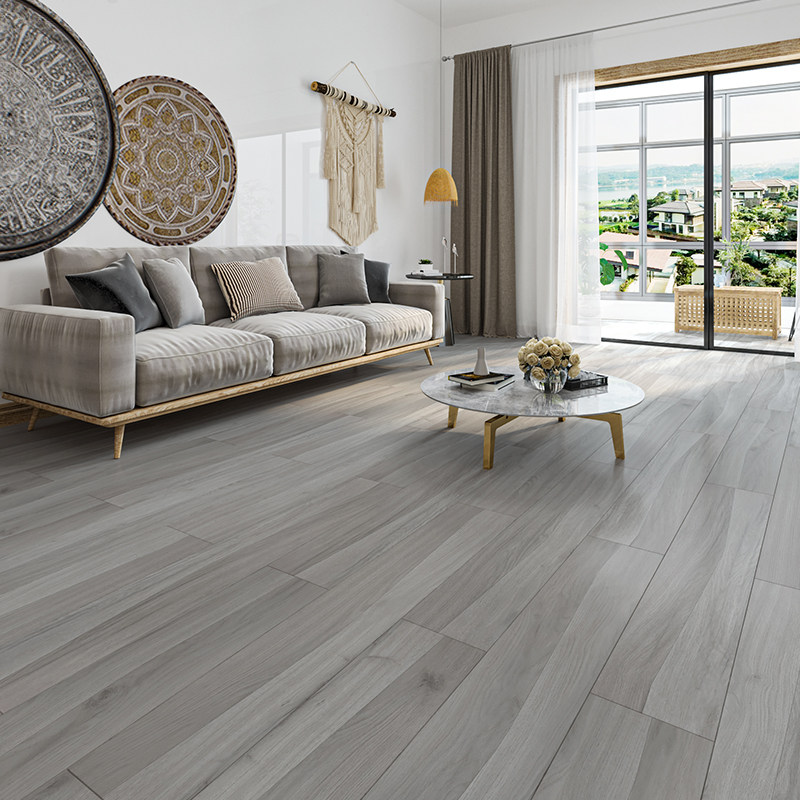 Grey household laminate wood flooring North European and American style oak vintage wood flooring living room bedroom 12mm