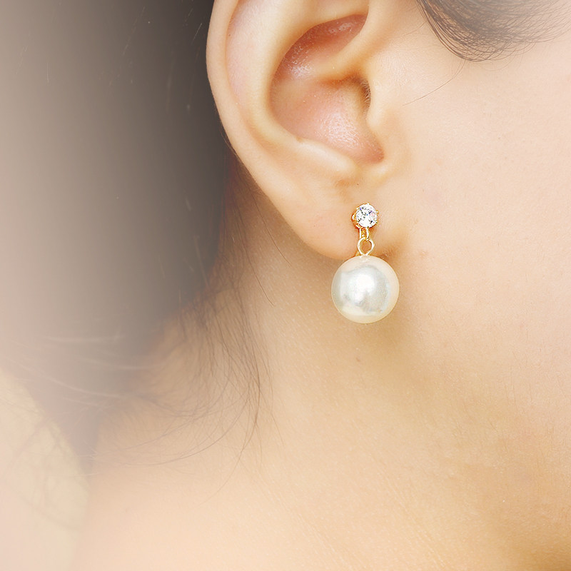 W's hand creationist pearl silicone gel mosquito incense tray ear clip artificial pearl without earring earring with ear-pin temperament commute