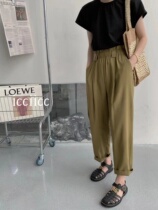 Hallen pants woman 2022 Summer new tightness waist display slim straight cylinder loose 100 hitch 90% lap 90% pants woman