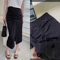 High waist display slim pleats foreign air bag hip skirt half body dress Women 2022 Summer new display slim fit 100 hitch long dress
