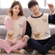 Mùa thu và mùa đông vài bộ đồ ngủ phụ nữ nhung san hô cộng với nhung dày flannel nam dài tay mặc nhà dịch vụ phim hoạt hình