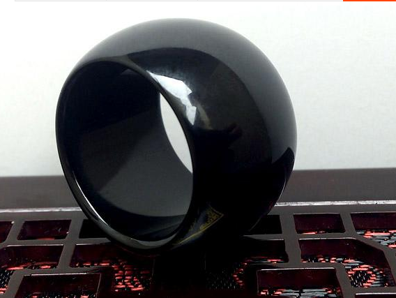 Natural Black Manau Finger Ring Male and female Jade Finger Jade Ring Jade Jade Jade